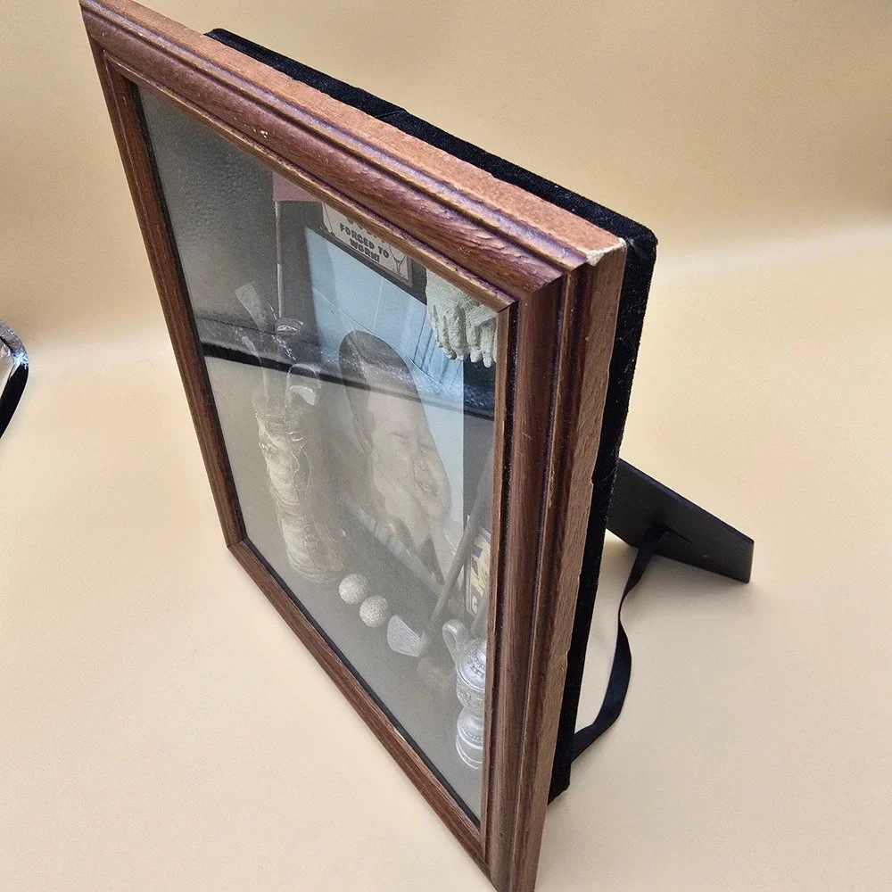 Vintage Golf Theme 3D Wood Shadow Box Picture Frame Wall Hanging Tabletop